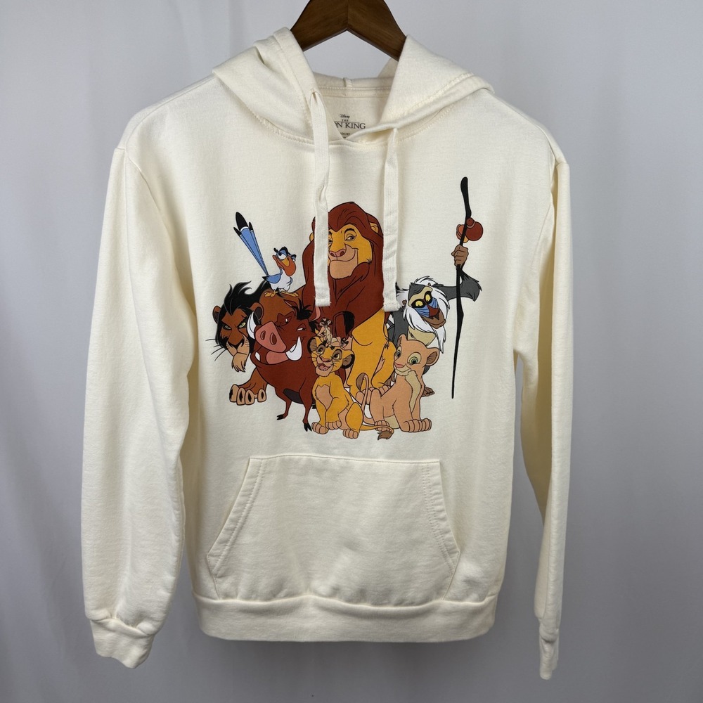 Disney Lion King Sweatshirt Youth Small 3-5 Long Sleeve Hooded Pullover White‎